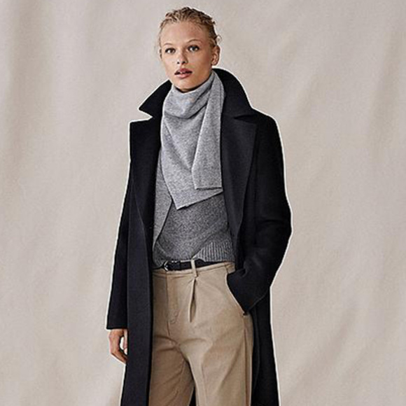 black tailored wool coat womens